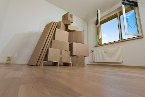 Example Clapham moving job near apartments and busy streets