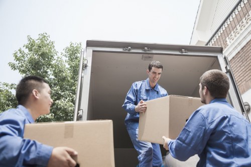 Commercial moving team planning a business relocation in Clapham