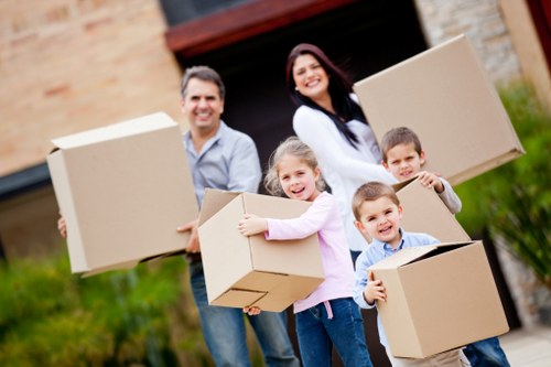 House removalists unloading belongings at a Clapham home