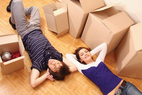 Packing materials and organised boxes for a Clapham home removal