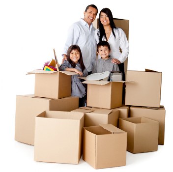 Prepared boxes and furniture ready for a man and van move in Clapham
